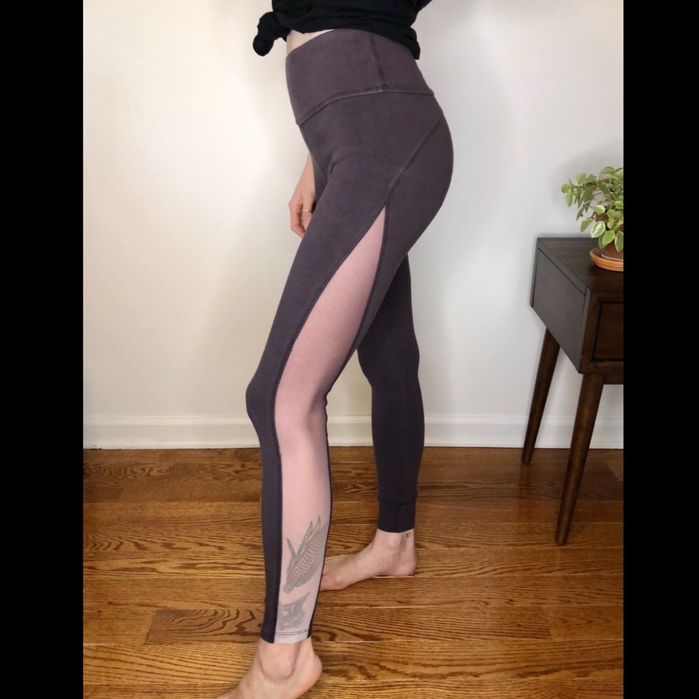 Forever 21 Plum Ombre Mesh Panel Leggings